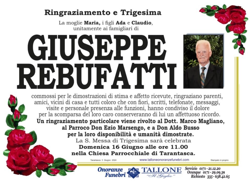 <br />
<b>Warning</b>:  Undefined variable $info in <b>/home/tallone/public_html/ringraziamenti.php</b> on line <b>68</b><br />
Giuseppe Rebufatti