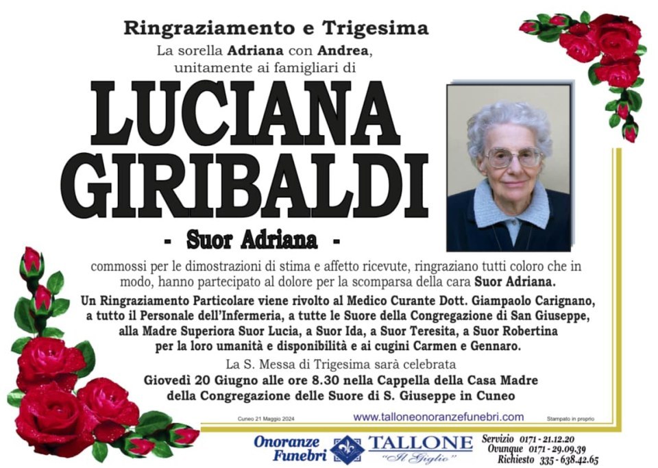 <br />
<b>Warning</b>:  Undefined variable $info in <b>/home/tallone/public_html/ringraziamenti.php</b> on line <b>68</b><br />
Luciana Giribaldi