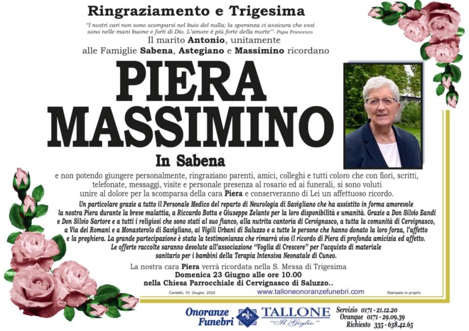 <br />
<b>Warning</b>:  Undefined variable $info in <b>/home/tallone/public_html/ringraziamenti.php</b> on line <b>68</b><br />
Piera Massimino